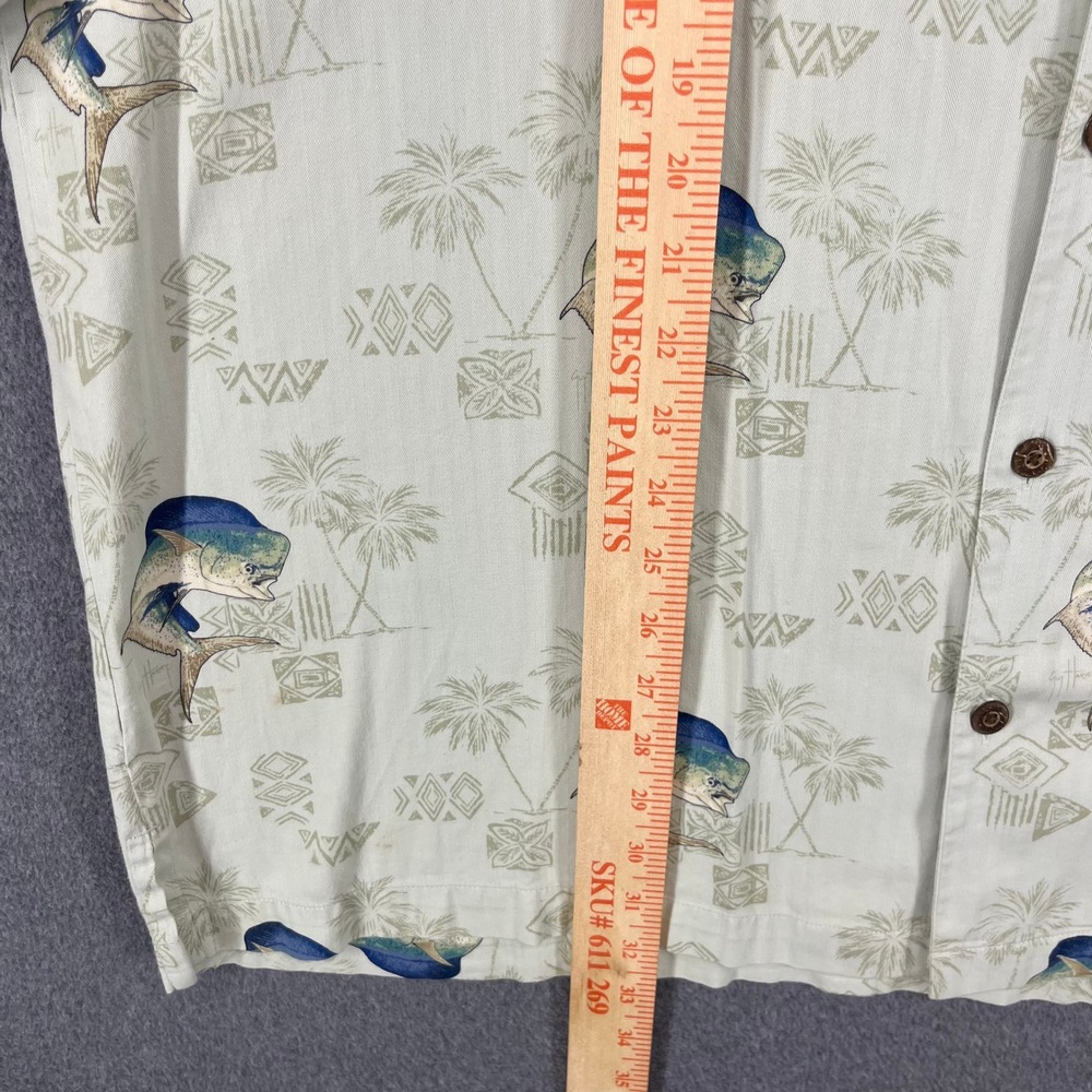 Guy Harvey Button Down Shirt Men 2X Cream Mahi Mahi Fish Tropical Cayman Islands - Picture 7 of 13